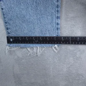 PacSun High‎ Rise Straight Jeans Women 30x27 Blue Button Fly Raw Hem 90s Mom thumbnail 14