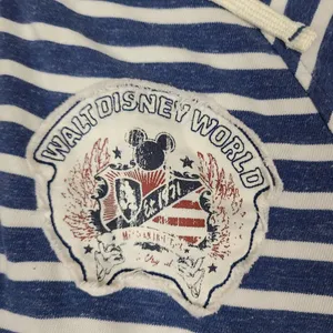 Walt Disney‎ Parks White & Blue Striped Pullover Hoodie Sweatshirt Size Small thumbnail 2