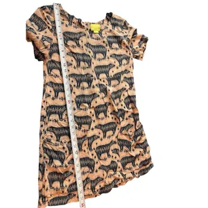Anthropologie Mauve Short Sleeve Pull Over Pink Zola Bear Print Shift Dress 4 thumbnail 8