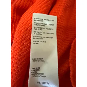 Anthropologie Orange Waffle Knit Long Sleeve Pocket Crop Sweater Top Size XS thumbnail 4