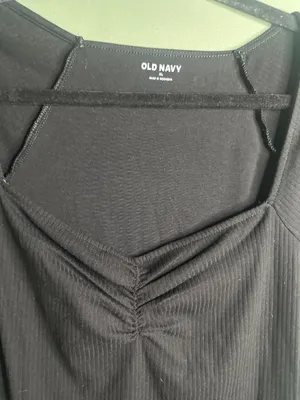 Old Navy NWT Black Ruched Front Bodysuit Women's Size XL Short Sleeve Stretch thumbnail 2