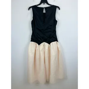 Lulus Contemporary Elegance Black and Cream Satin Tulle Midi Dress Large NWT thumbnail 10