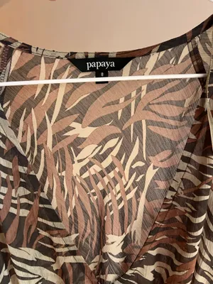Papaya Y2K Sheer Brown Animal Print Blouse thumbnail 4