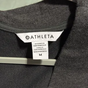 Athleta Purana Wrap Sweatshirt M Grey Tencel Modal‎ Crossover V-Neck Pullover thumbnail 4