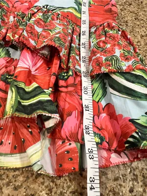 FARM Rio Watermelon Flowers Mini Dress Red Multi Cotton Ruffle Size S thumbnail 10
