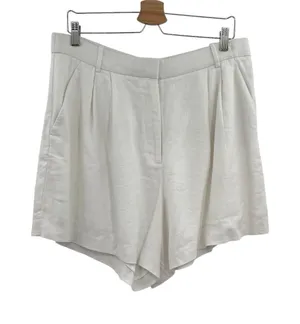 Abercrombie Sloane Tailored Shorts Linen Blend High Rise White Size 32‎ 14R thumbnail 1