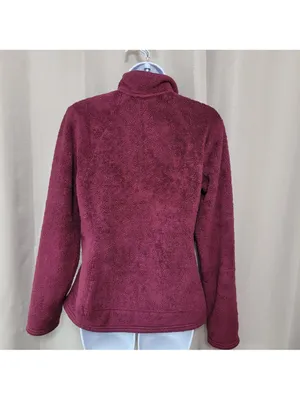The North Face 1/4 Zip Mossbud Acadia Jacket Women's Size S Maroon Fleece thumbnail 6