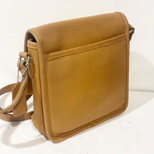 Vintage COACH‎ Companion Flap Crossbody Tan Leather Bag 9076 thumbnail 6