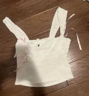 Beginning Boutique White Tank Top Open Back thumbnail 1