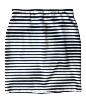 Old Navy Blue & White Striped Midi Skirt thumbnail 1