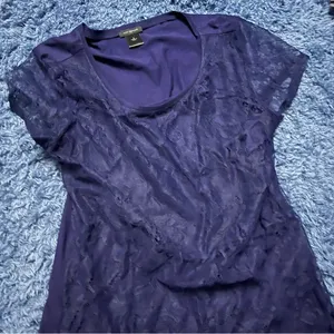 Ann Taylor Womens Lace Textured Cap Sleeve Stretch top size small 💸 SALE 💸 thumbnail 1
