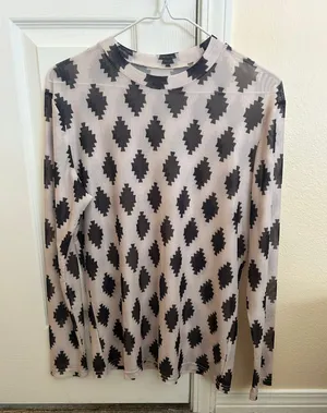 Turquoise Haven Long Sleeve Sheer Mesh Top thumbnail 1