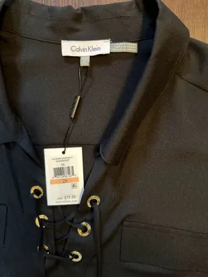Calvin Klein Lace Up Blouse size 2X thumbnail 2