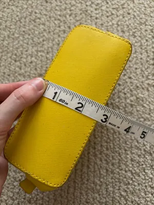 Tory Burch Yellow Leather Dome Cosmetic Case Small Pouch FLAWS thumbnail 10