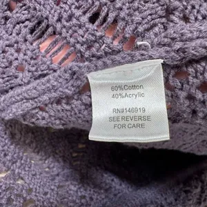 Freshman 1996 Gray Open Front Long Crochet Knit Sweater Cardigan Small thumbnail 6