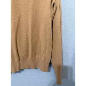 Wool Women Camel Knit Sweater M Tan V-Neck Long Sleeve Classic Minimalist Preppy thumbnail 9