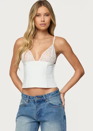 White Edikted Lace Top thumbnail 1