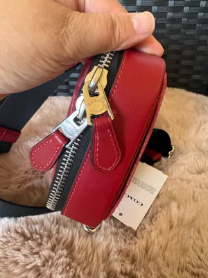 NWT Coach CAJ44 Men's Stanton Crossbody Bag In Signature Denim/Ruby Red thumbnail 2