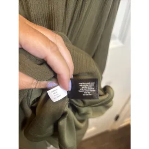 NWT Lane Bryant Size 14 Plus Crochet Olive Green Lined Midi Short Sleeve Dress‎ thumbnail 9
