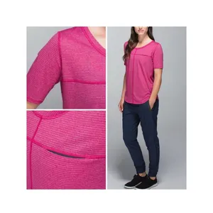 Lululemon Run Away Short Sleeve Tee Women's 8‎ Heathered Bumble Berry Activewear thumbnail 8