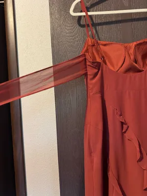 Azazie Bridesmaid Dress Terracotta Chiffon thumbnail 4