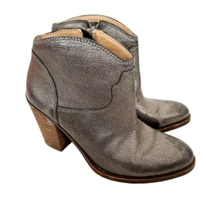 Lucky Brand Bronze Metallic Leather Booties Sz 7 thumbnail 2