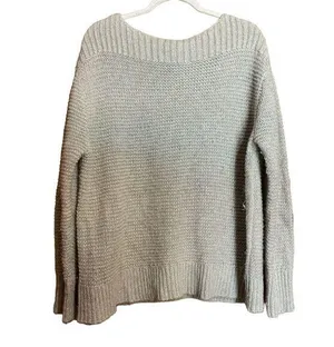 Tommy Bahama Sweater Womens Extra Large XL Beige Metallic Wool Blend Pullover thumbnail 1