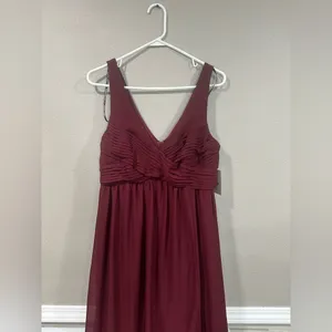 NWT Birdy Grey Laurie Chiffon Dress in Cabernet thumbnail 3