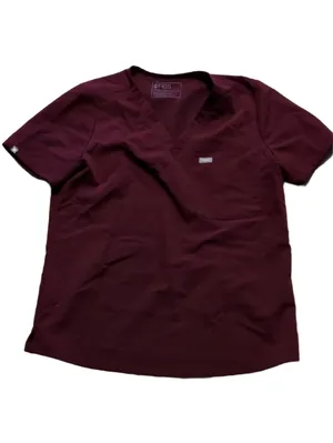 Figs Burgundy Catarina One-Pocket Scrub Top Size Large thumbnail 2