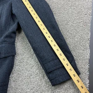 Express Size S Navy Herringbone Double Breasted Peacoat Jacket Military NWT thumbnail 7