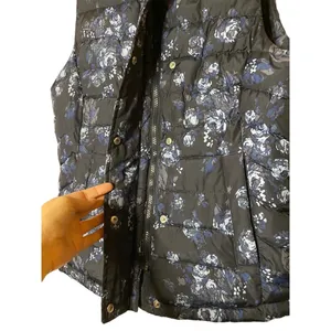 Gap Womens Warmest Outdoor Puffer Quilted Blue Floral Zip‎ Vest Sz S thumbnail 3