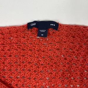 Gap Sweater Womens Medium Red Linen Cotton Open Knit Pullover Lightweight Sheer thumbnail 2