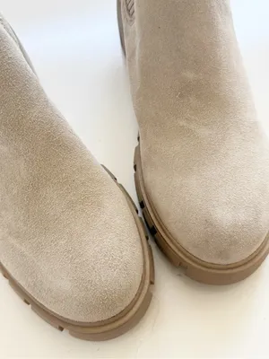 NWOT Steve Madden Hayle Leather Chunky Chelsea Boots Size 7.5 - Sand thumbnail 10