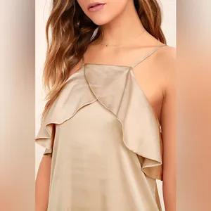 Lulus Spice Twirl Light Beige Satin Mini Dress thumbnail 3