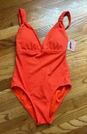 Shade & Shore One-Piece Swimsuit in Bright Orange medium thumbnail 1