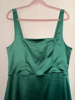 Abercrombie & Fitch Satin Sculpt Dress in Green Size XL TALL Formal Party Grad thumbnail 2