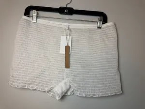 Skims 100% Silk Smocked Shear Boy Shorts Underwear PJ Bottom Sz L NWT $48 thumbnail 1