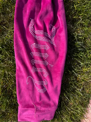 Juicy Fuchsia Velour Jogger Pants thumbnail 4