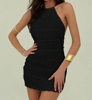 Mini Ruched Dress Black thumbnail 1