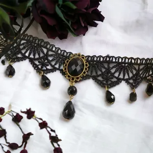 Gorgeous Retro Style Tassel Crystal Lace Necklace‎ Faux Fashion Jewelry thumbnail 2