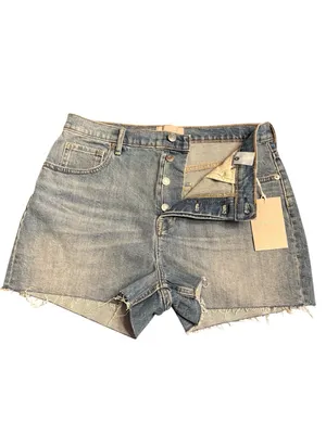 Everlane women’s The Cheeky Denim Short button fly in Worn -In Blue Size 31 NWT thumbnail 4