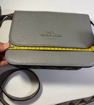 Coach Gray Leather Crossbody Bag - Silver Logo thumbnail 1