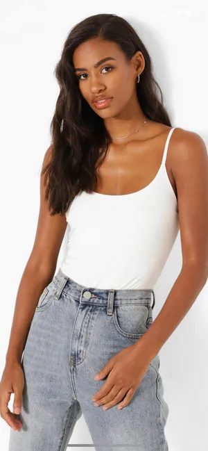Boohoo Double Layer White Bodysuit thumbnail 1