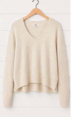Aerie NWT oatmeal scoop neck cropped sweater M thumbnail 9