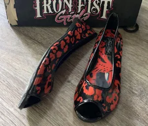 Iron Fist Girls Raw Power Peep Tow Flats Size 5 thumbnail 2