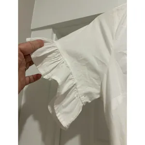 Crown & Ivy White Cotton Tiered Ruffle Midi Dress sz Large Modest Teacher Church thumbnail 5
