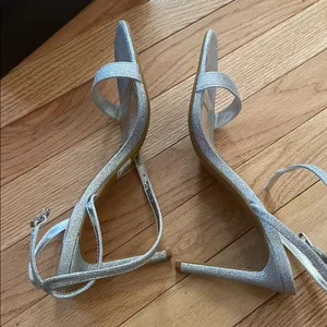 Windsor Silver Glitter Heels Strappy Size 8 Prom Party Evening Wedding thumbnail 5