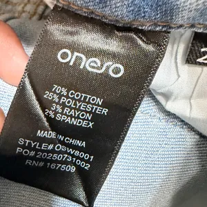 Oneso Los Angeles Mid Rise Wide Leg Jeans Light Wash Blue OSW8001 Size 24 thumbnail 9
