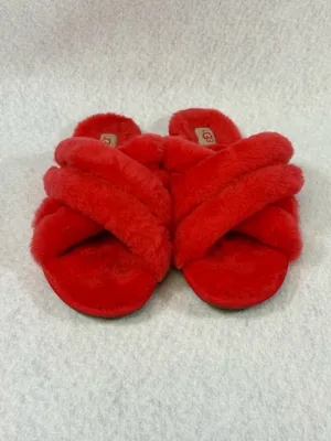 UGG - Womens Scuffita Slippers reddish/orange color ) fluffy Size US 9 #shearling #slippers thumbnail 5