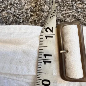 Rachel Zoe White Linen Blend High Rise Dressy Shorts Womens 6 Preppy Belted thumbnail 3